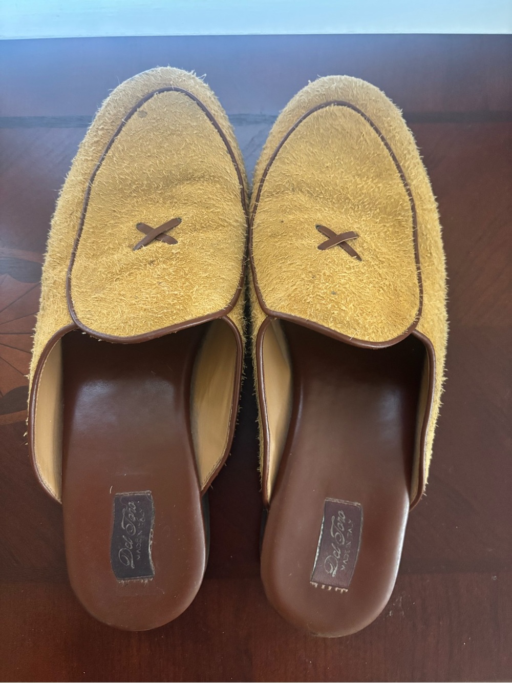 Del Toro Men's Cream Suede Slip-On Loafers